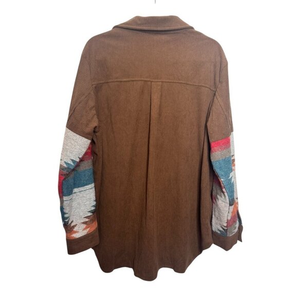 Aztec Western Print Button-Up Shirt Size XL Southwest Style M15 - Picture 2 of 2